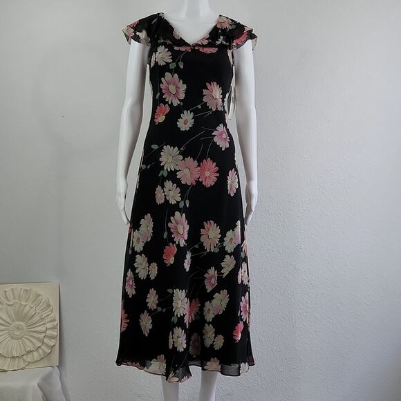 Lauren Ralph Lauren Floral Silk Dress Size 8 - Picture 1 of 11
